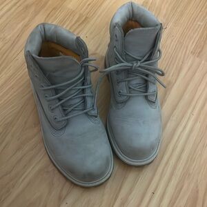 Light grey timbs kids size 12